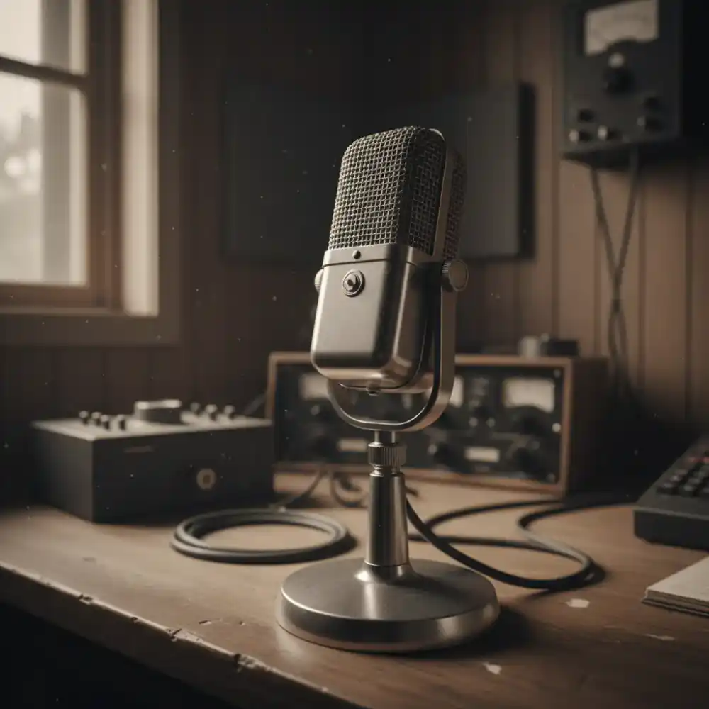 Vintage broadcast microphone